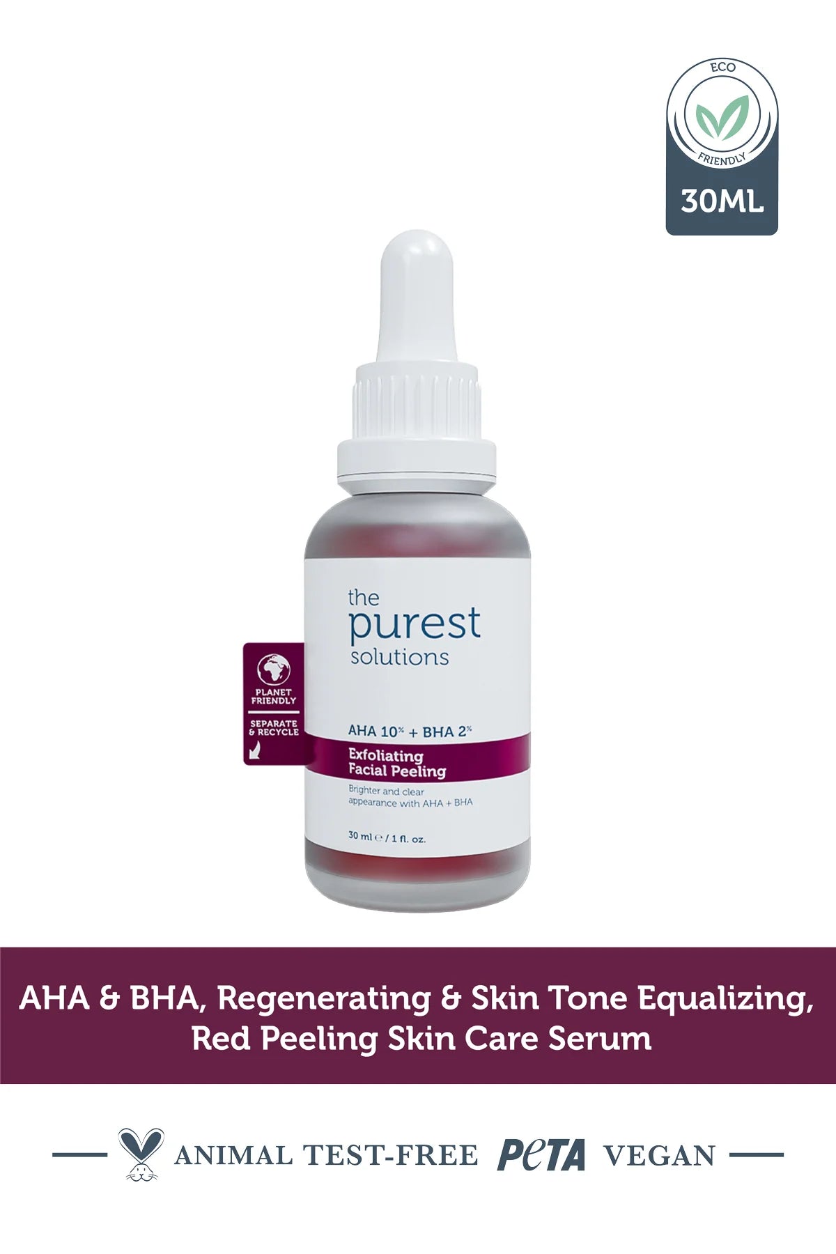 Aha & Bha Revitalizing and Skin Tone Equalizing Red Peeling Skin Serum 30 Ml