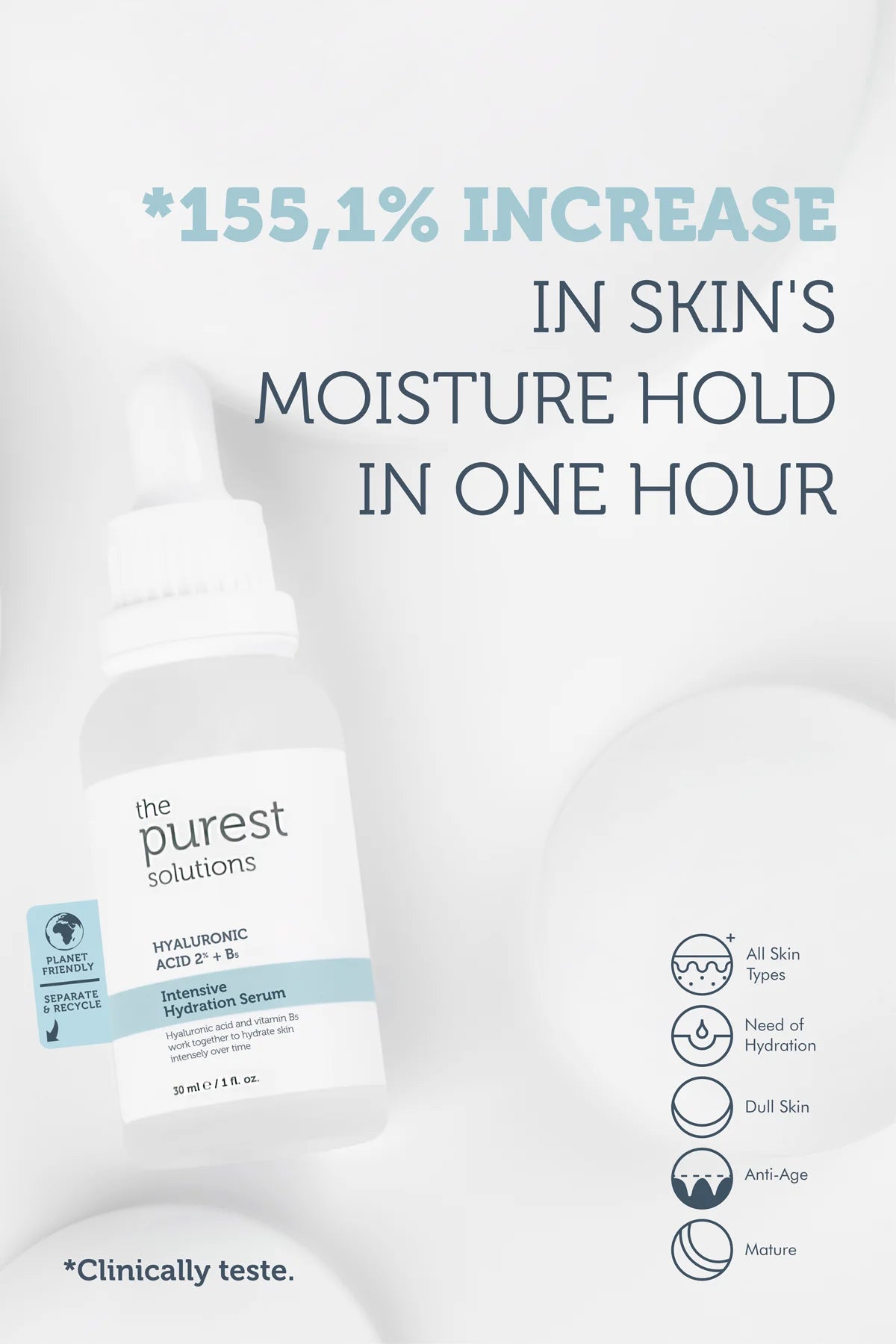 Intensive Moisturizing and Plump Appearance Effective Regenerating Hyaluronic Acid Skin Care Serum 30 Ml