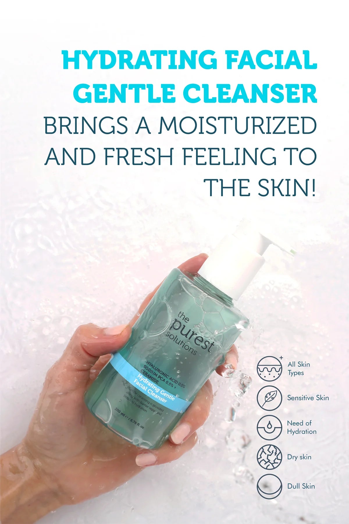 Hyaluronic Acid Facial Cleansing Gel for Dry and Combination Skin 200 ML