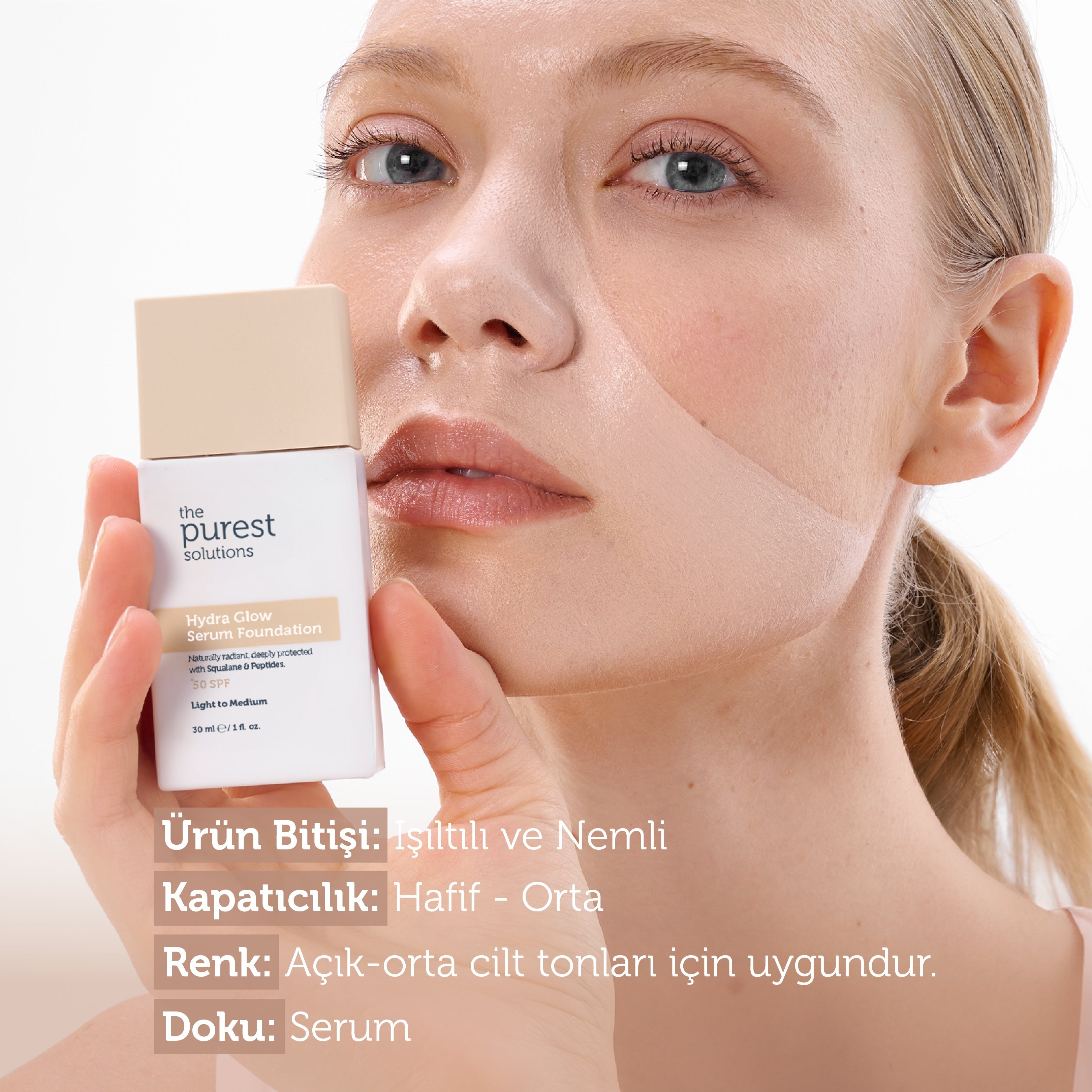 Moisturizing & Revitalizing Serum Foundation SPF 50+, 30 ml – Light/Medium Tone