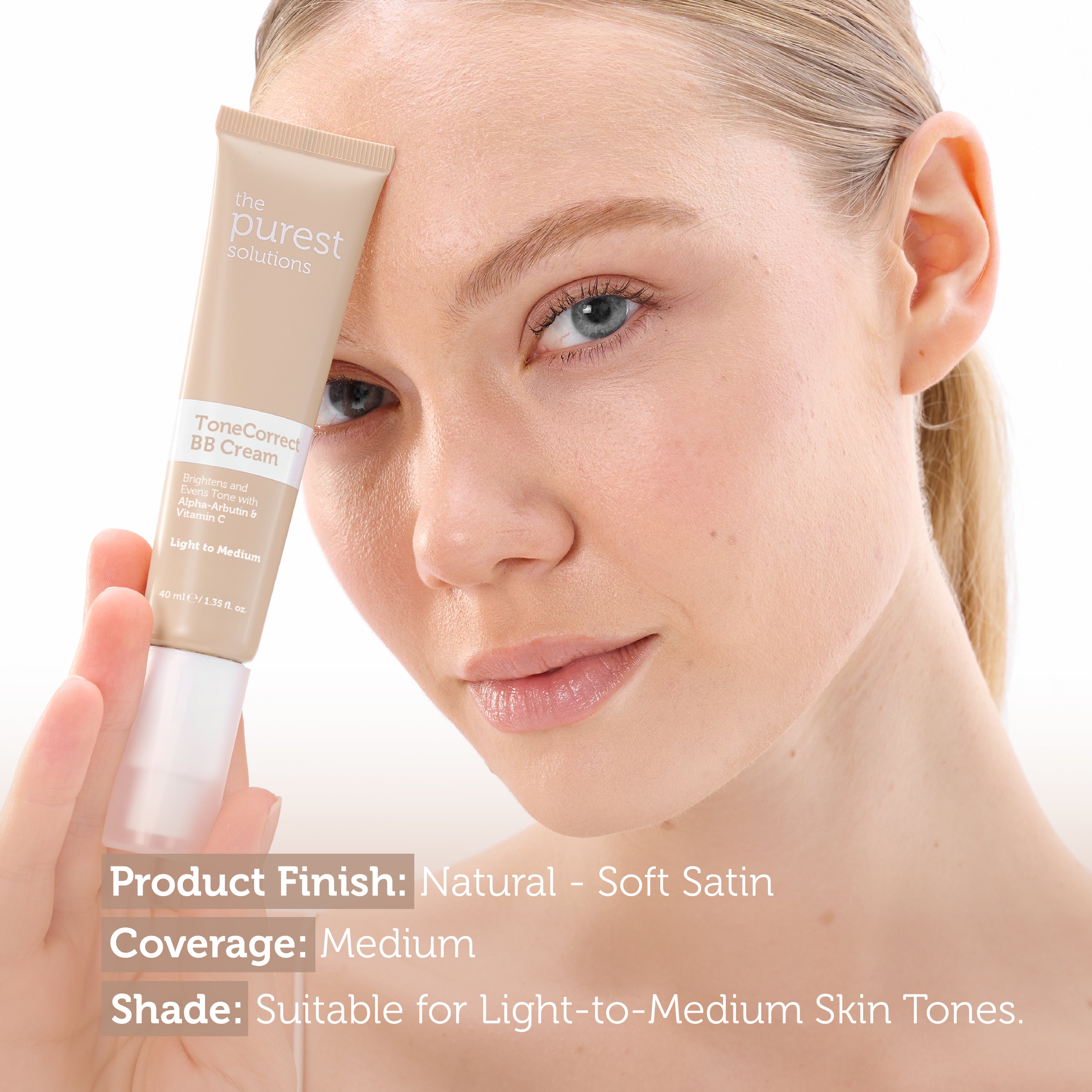 Skin Tone Evening BB Cream for Blemished Skin, SPF 50+, 40 ml Light/Medium Shade
