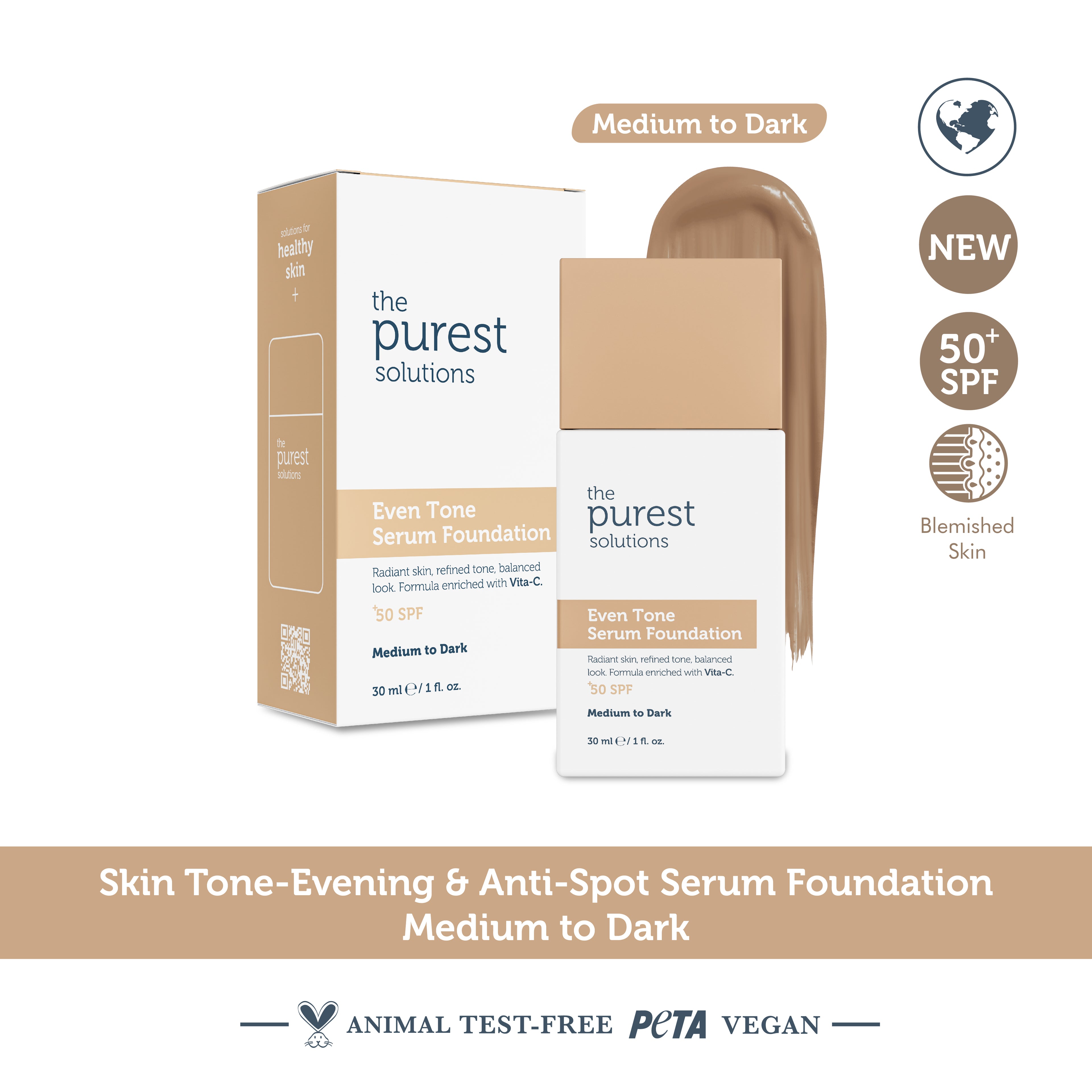 Skin Tone Evening & Anti-Spot Serum Foundation SPF 50+, 30 ml – Medium/Dark Shade