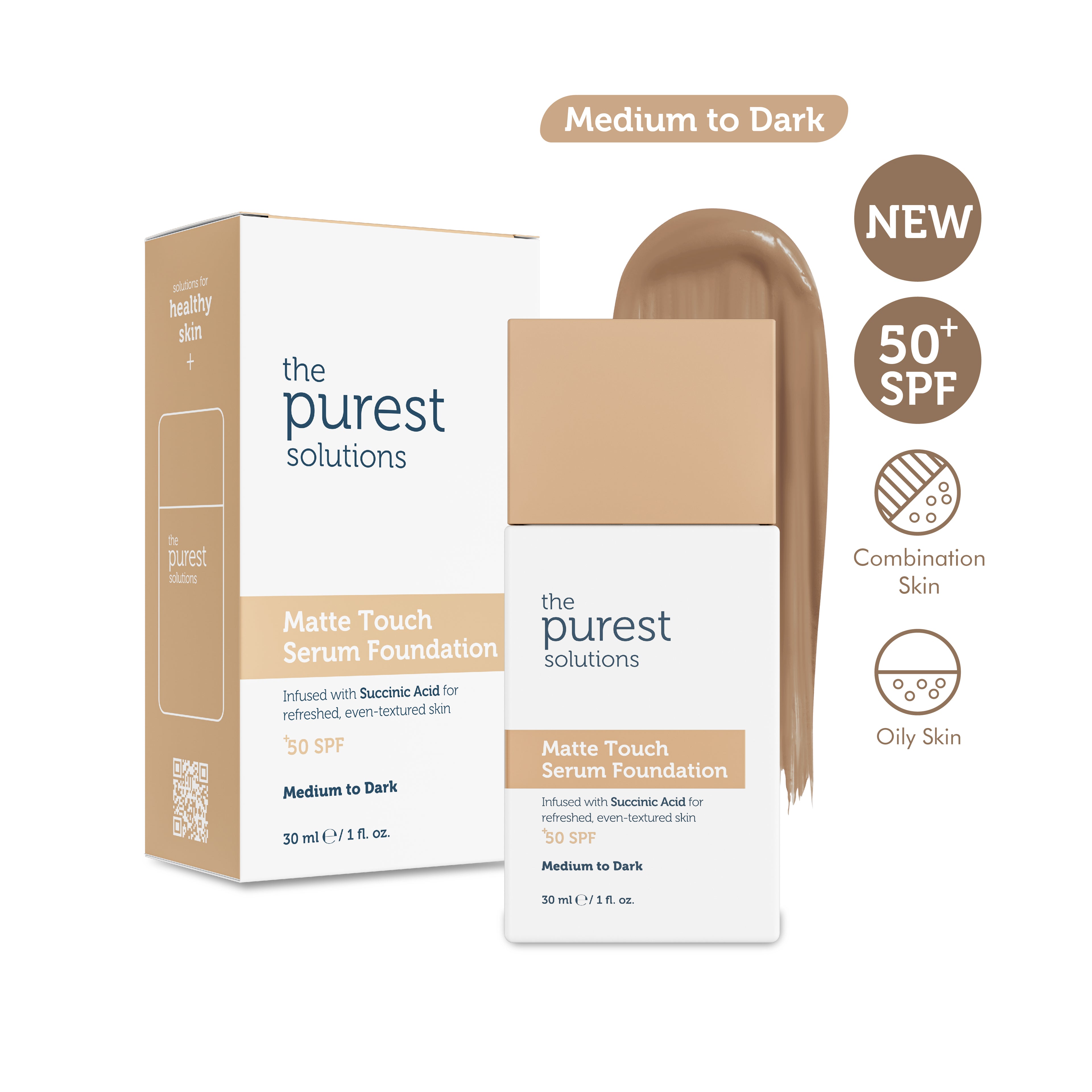 Sebum Balancing Serum Foundation SPF 50+ 30ml — Medium/Dark