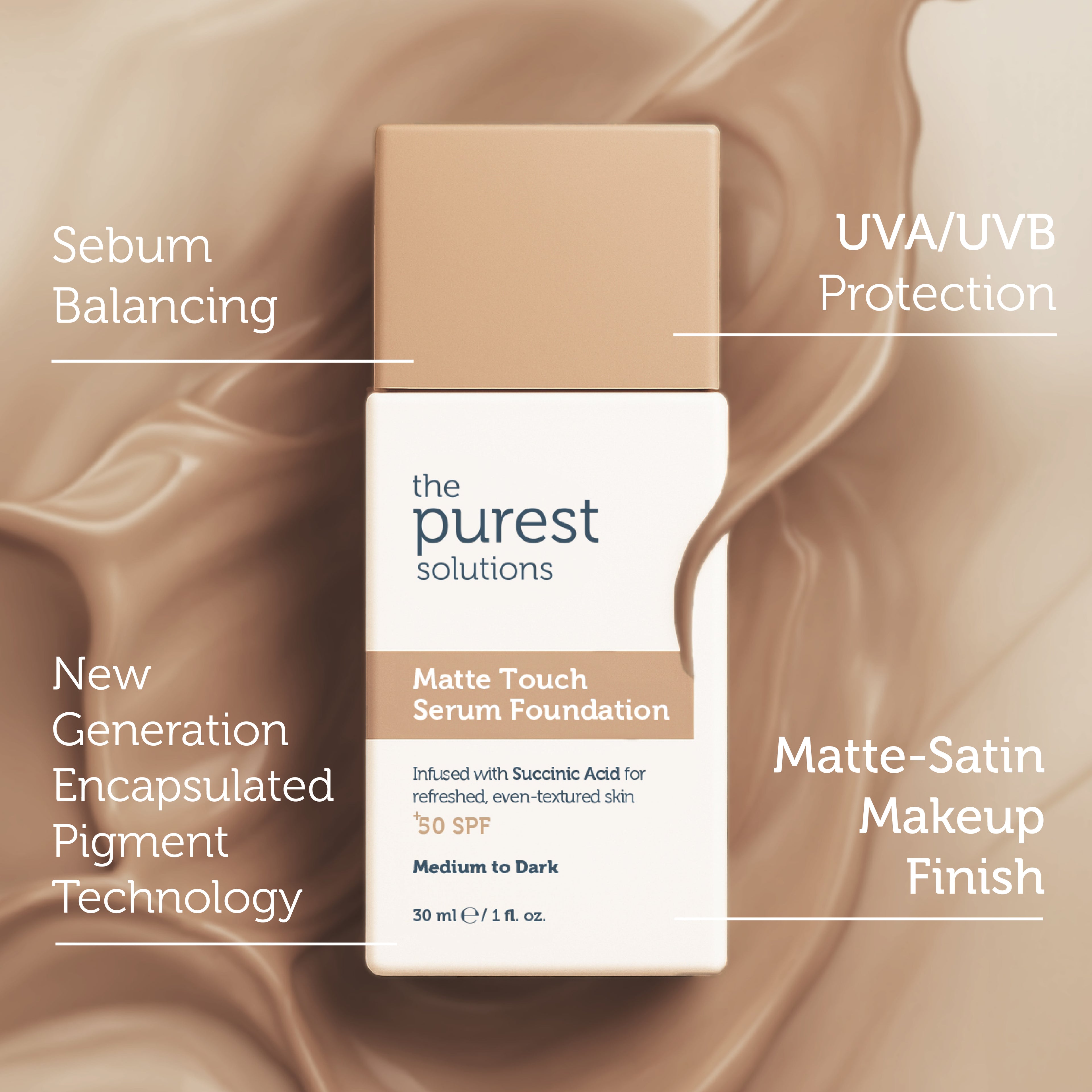 Sebum Balancing Serum Foundation SPF 50+ 30ml — Medium/Dark
