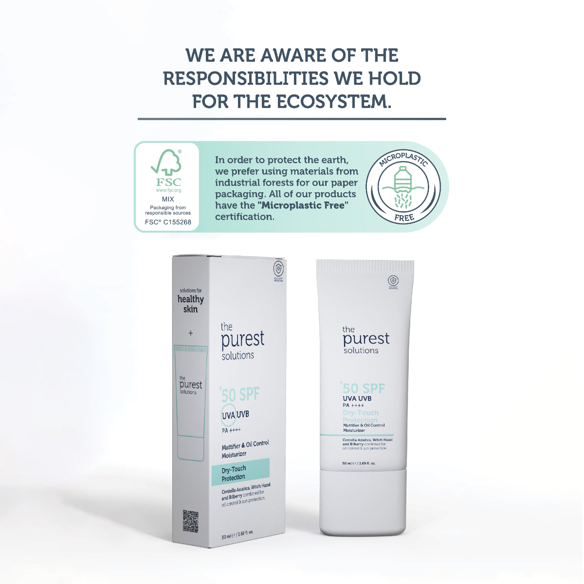 The Purest Solutions Mattifying Dry-Touch Sunscreen SPF 50 50ml