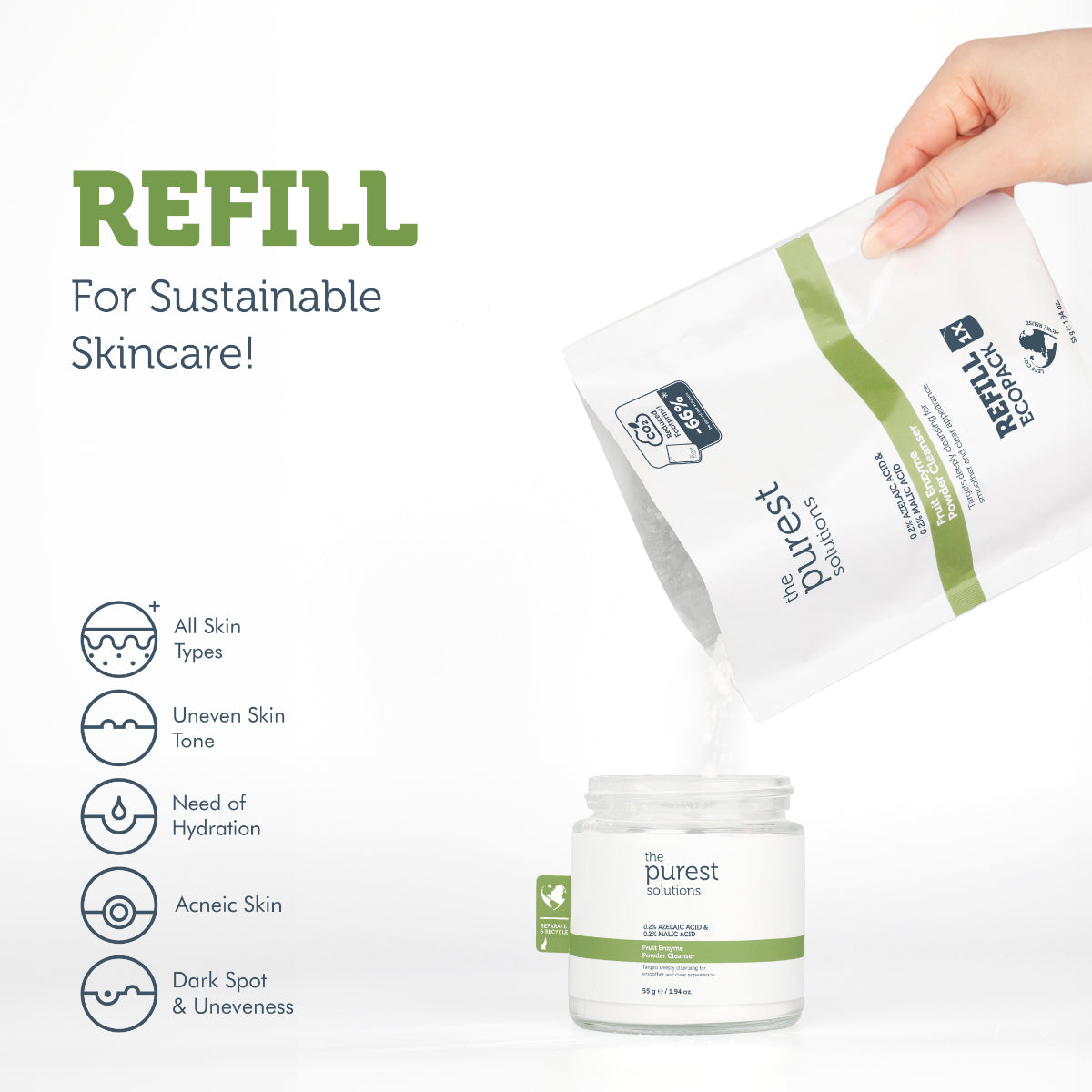 Fruit Enzyme Powder Cleanser 55g — Refill Pack
