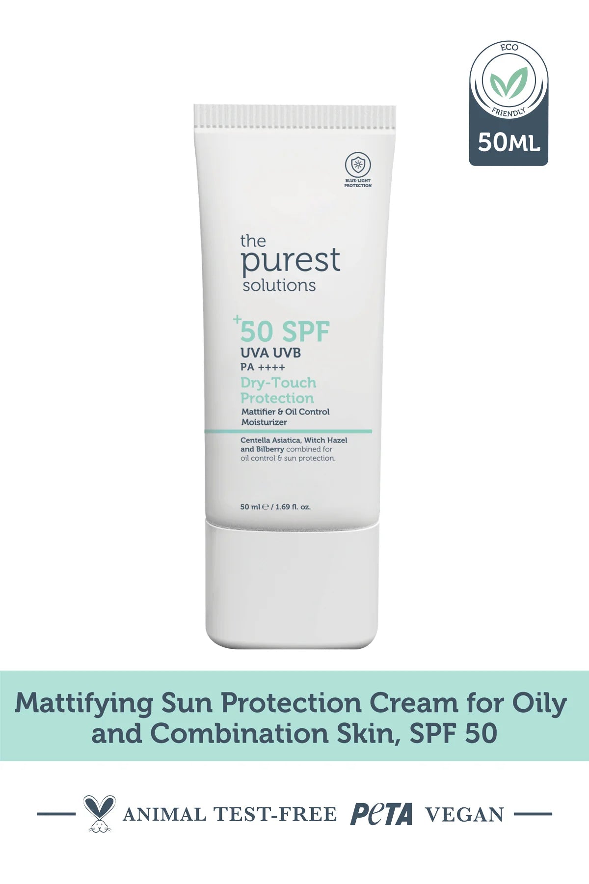 Mattifying Dry-Touch Sunscreen Cream SPF 50 for Oily and Combination Skin, 50 Ml.