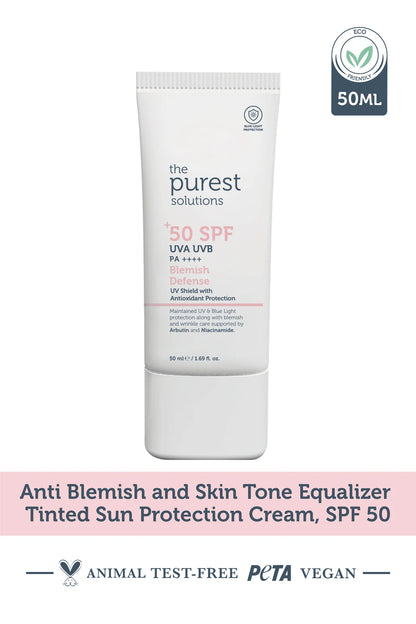 Skin Tone Equalizer and Anti-Blemish Blemish Defense Tinted Sunscreen Cream SPF 50 Ml