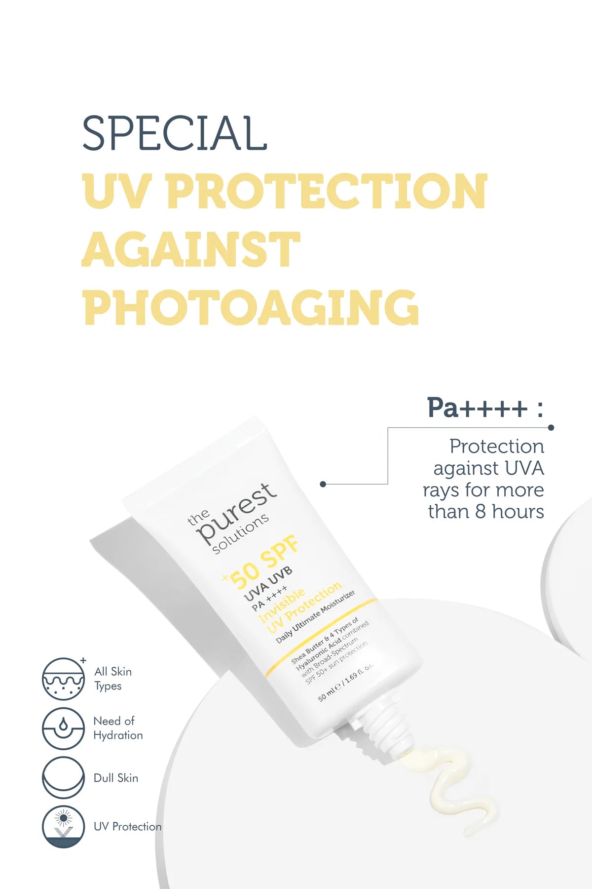 High Protection and Moisturizing Effect Invisible Sunscreen Cream SPF - 50 Ml