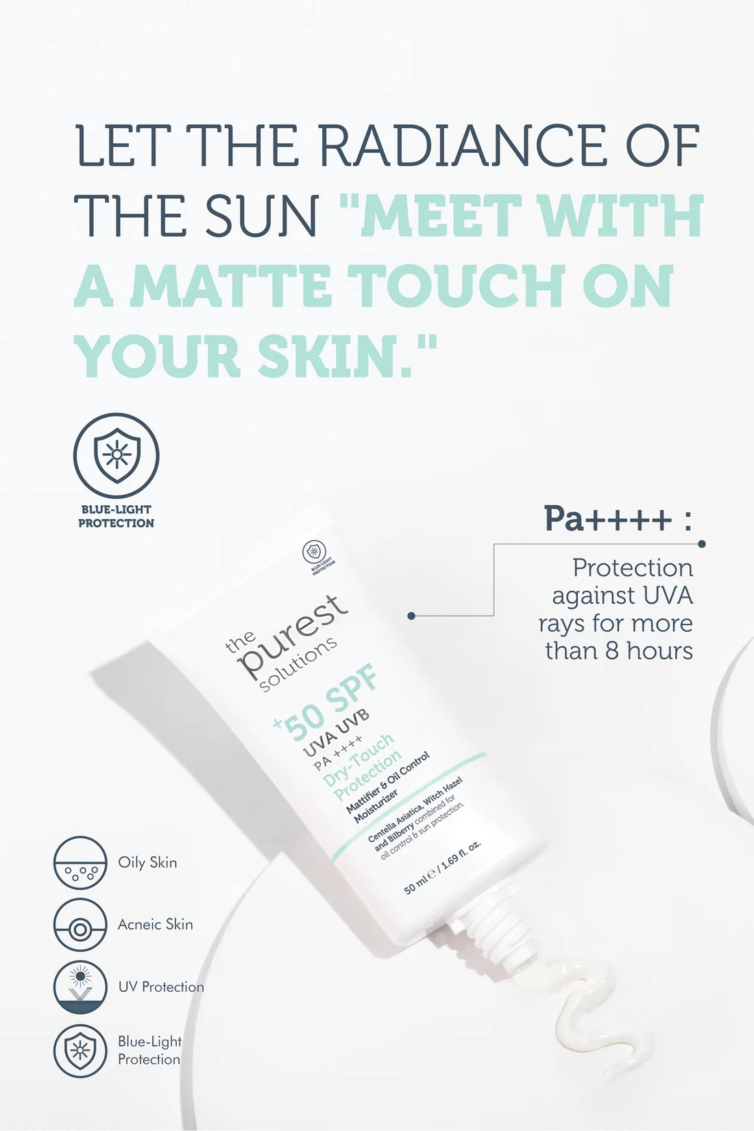 Mattifying Dry-Touch Sunscreen Cream SPF 50 for Oily and Combination Skin, 50 Ml.
