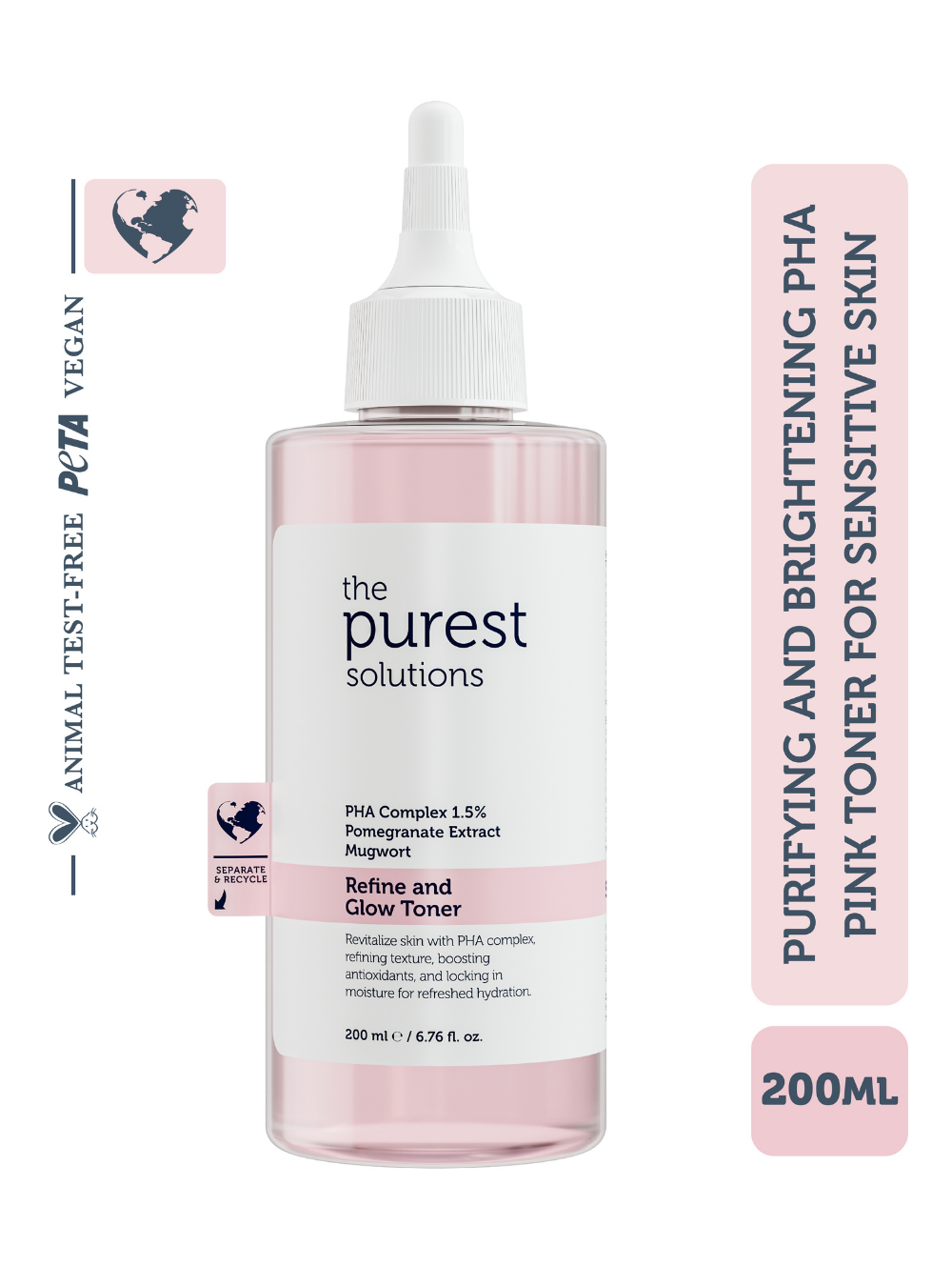 Purifying and Brightening PHA Pink Toner for Sensitive Skin