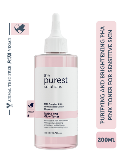 Purifying and Brightening PHA Pink Toner for Sensitive Skin