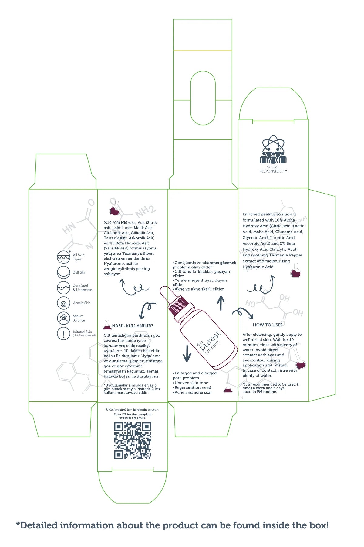 Aha &amp; Bha Revitalizing and Skin Tone Equalizing Red Peeling Skin Serum 30 Ml