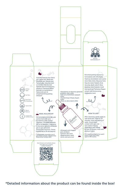 Aha &amp; Bha Revitalizing and Skin Tone Equalizing Red Peeling Skin Serum 30 Ml