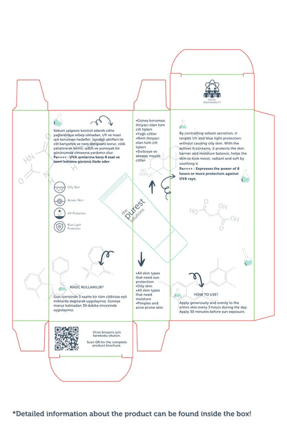 Mattifying Dry-Touch Sunscreen Cream SPF 50 for Oily and Combination Skin, 50 Ml.