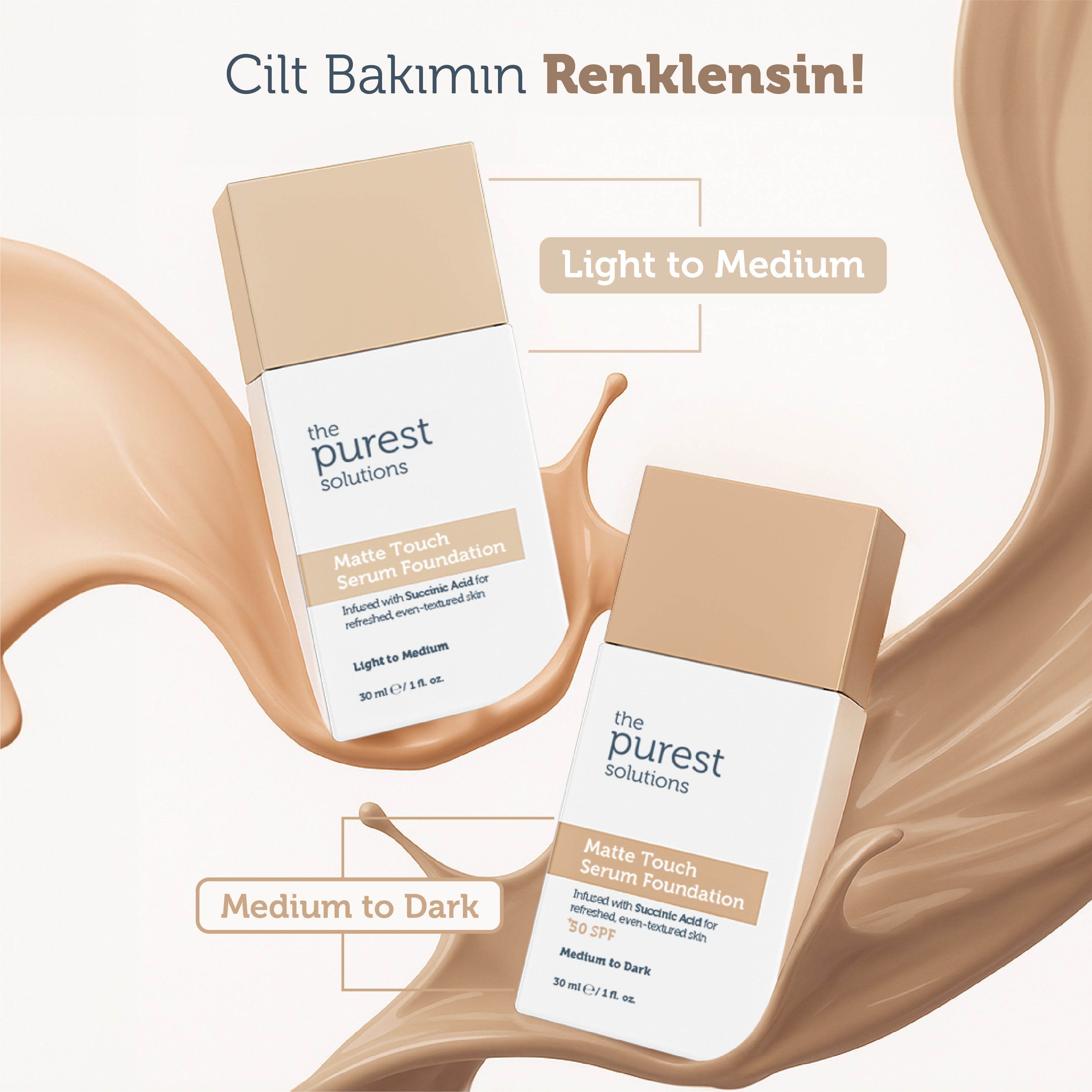 Sebum Balancing &amp; Mattifying Serum Foundation SPF 50+, 30 ml – Light/Medium Tone