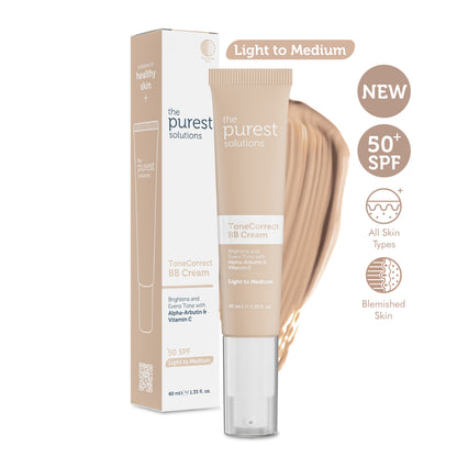 Skin Tone Evening BB Cream for Blemished Skin, SPF 50+, 40 ml – Light/Medium Shade