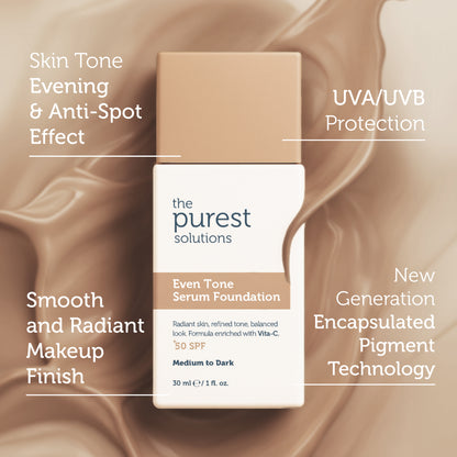 Skin Tone Evening &amp; Anti-Spot Serum Foundation SPF 50+, 30 ml – Medium/Dark Shade