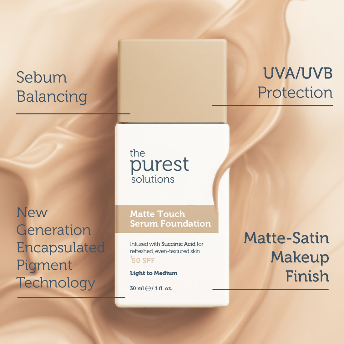 Sebum Balancing Serum Foundation SPF 50+ 30ml — Light/Medium