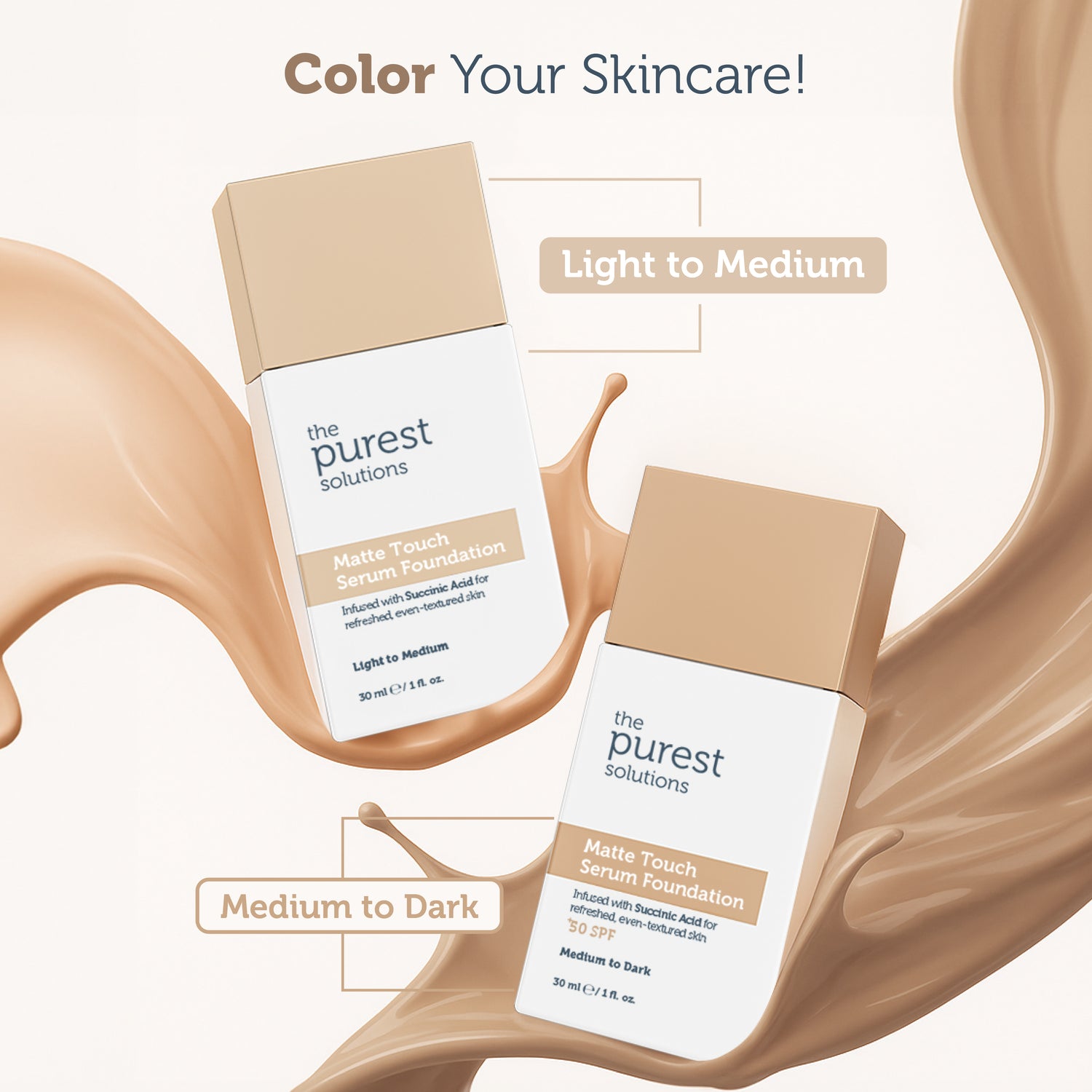 Sebum Balancing &amp; Mattifying Serum Foundation SPF 50+, 30 ml – Light/Medium Tone