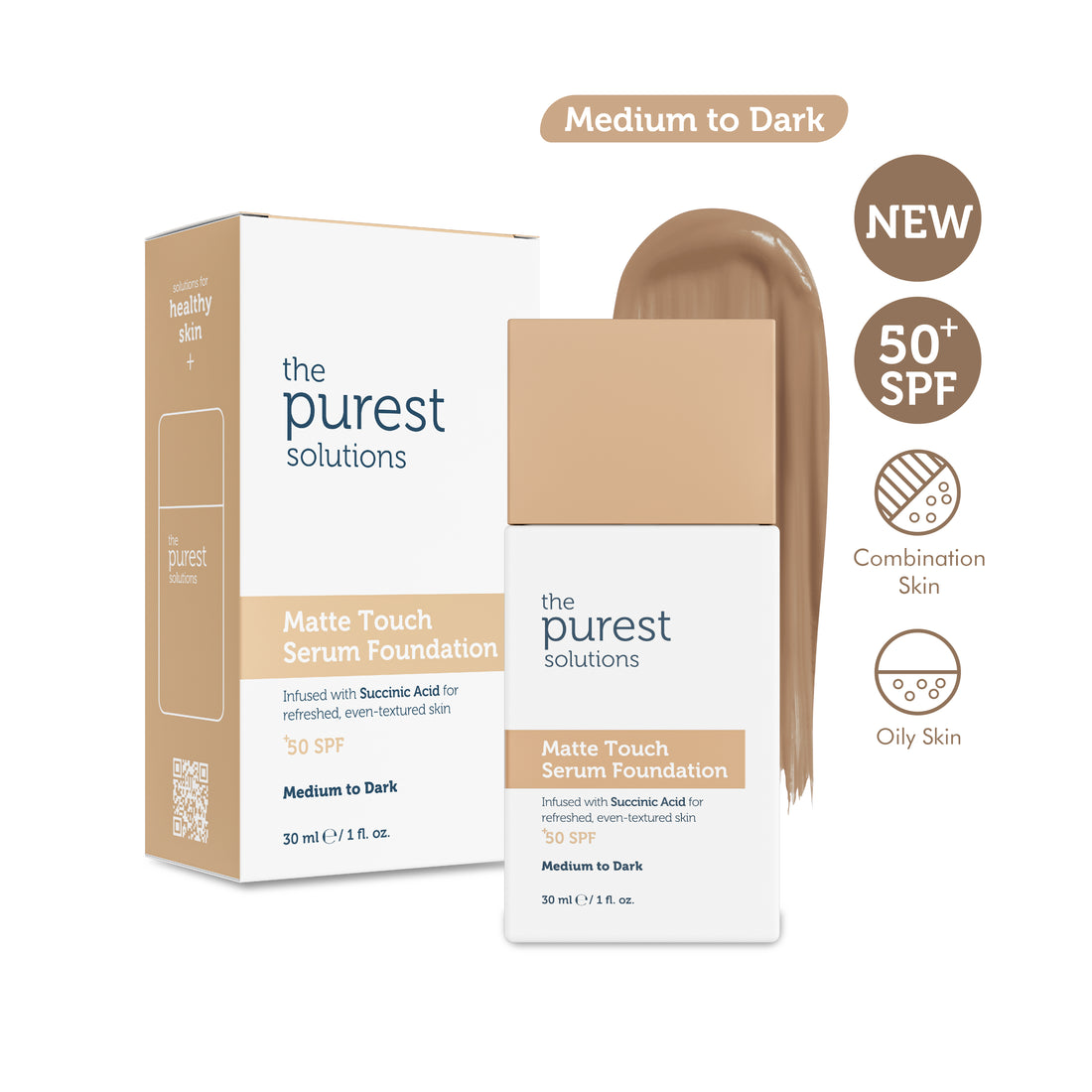 Sebum Balancing Serum Foundation SPF 50+ 30ml — Medium/Dark