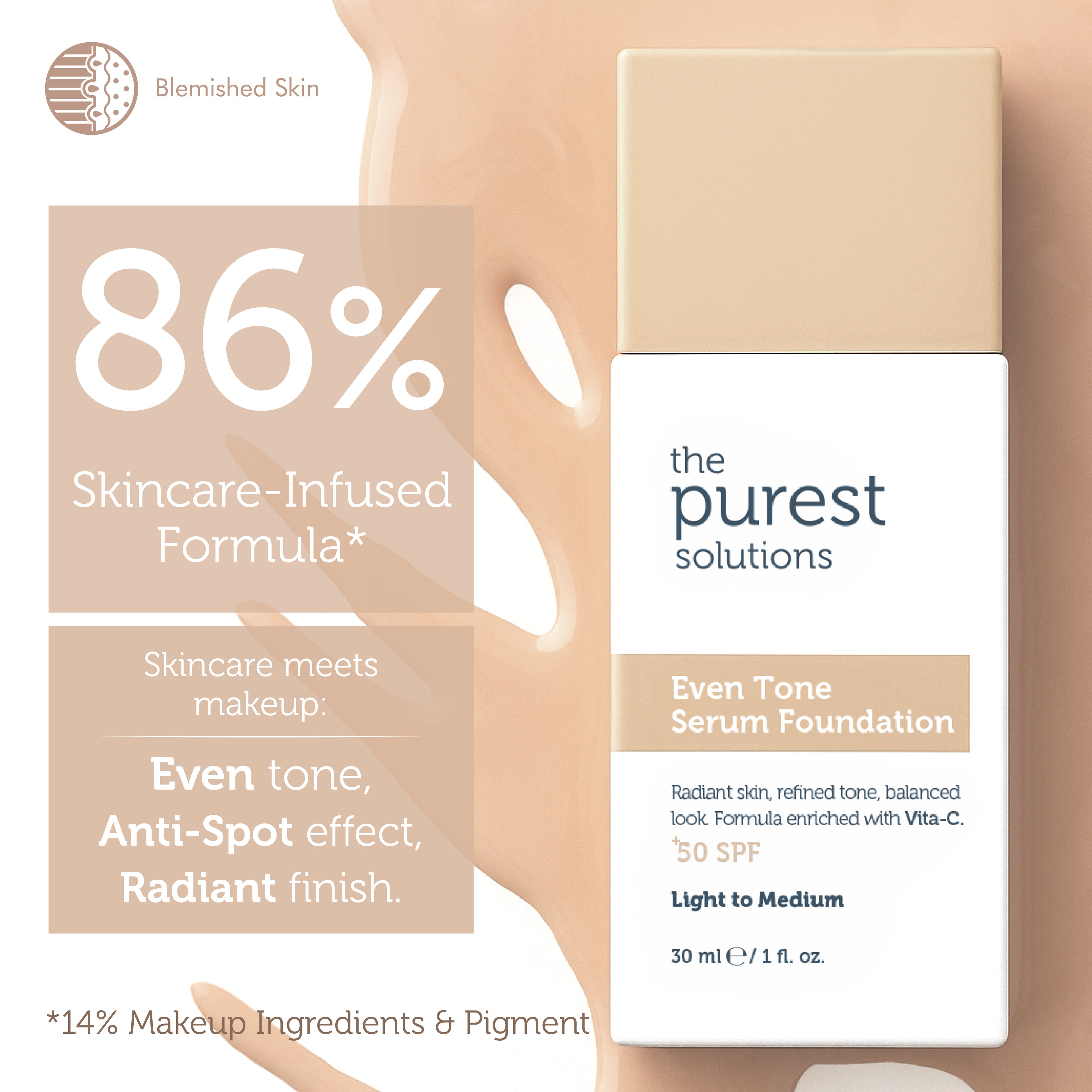 Anti-Spot Serum Foundation SPF 50+ 30ml — Light/Medium