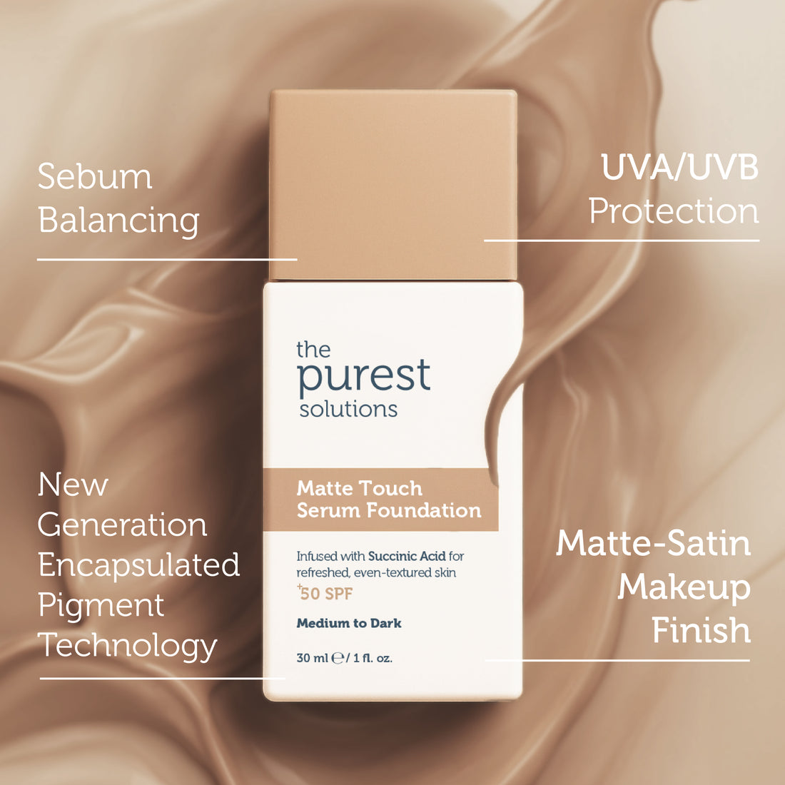 Sebum Balancing Serum Foundation SPF 50+ 30ml — Medium/Dark