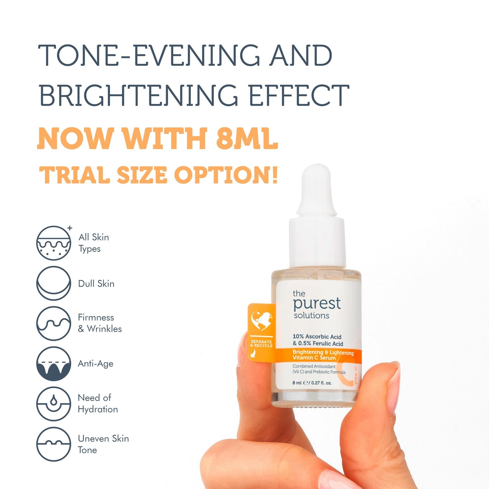 Brightening &amp; Lightening  Vitamin C Serum - 8 ML