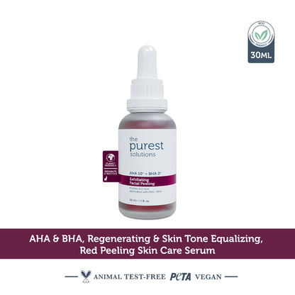 AHA &amp; BHA Exfoliating &amp; Skin Tone Equalizing Red Peeling Skin Serum 30 Ml