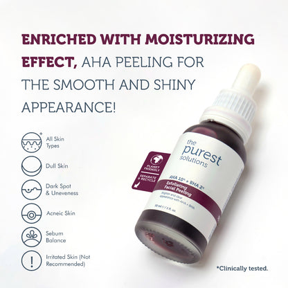 AHA &amp; BHA Exfoliating &amp; Skin Tone Equalizing Red Peeling Skin Serum 30 Ml