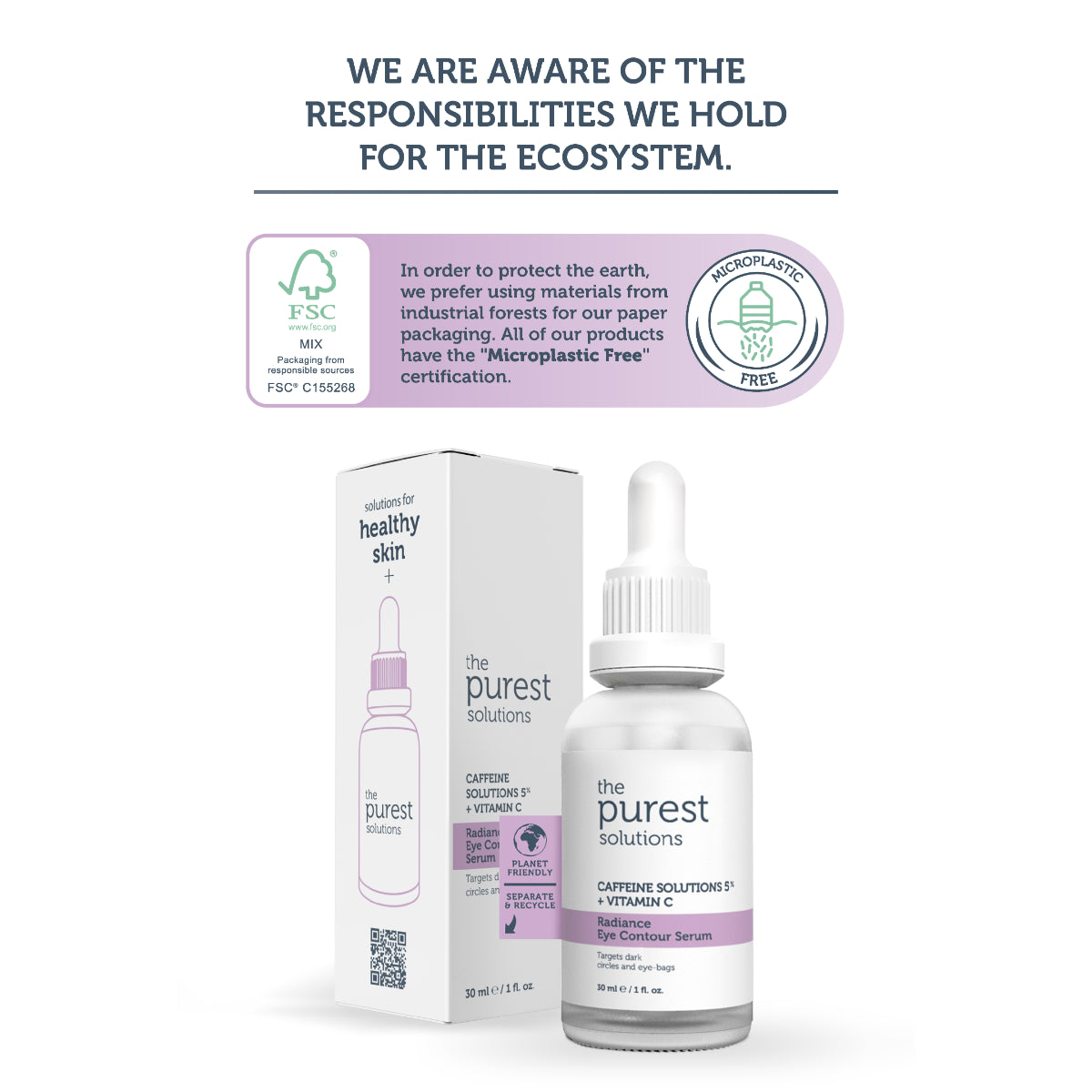 The Purest Solutions Caffeine Under Eye Serum 30ml