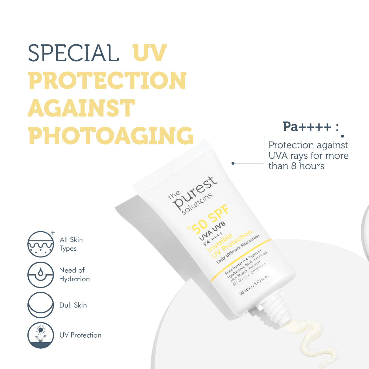 High Protection and Moisturizing Effect Invisible Sunscreen Cream SPF - 50 Ml