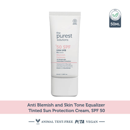 The Purest Solutions Tinted Sunscreen SPF 50 Anti-Blemish 50ml