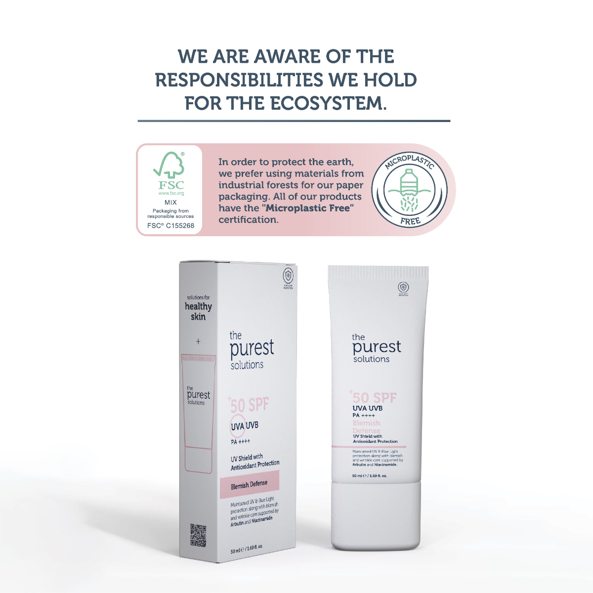 The Purest Solutions Tinted Sunscreen SPF 50 Anti-Blemish 50ml